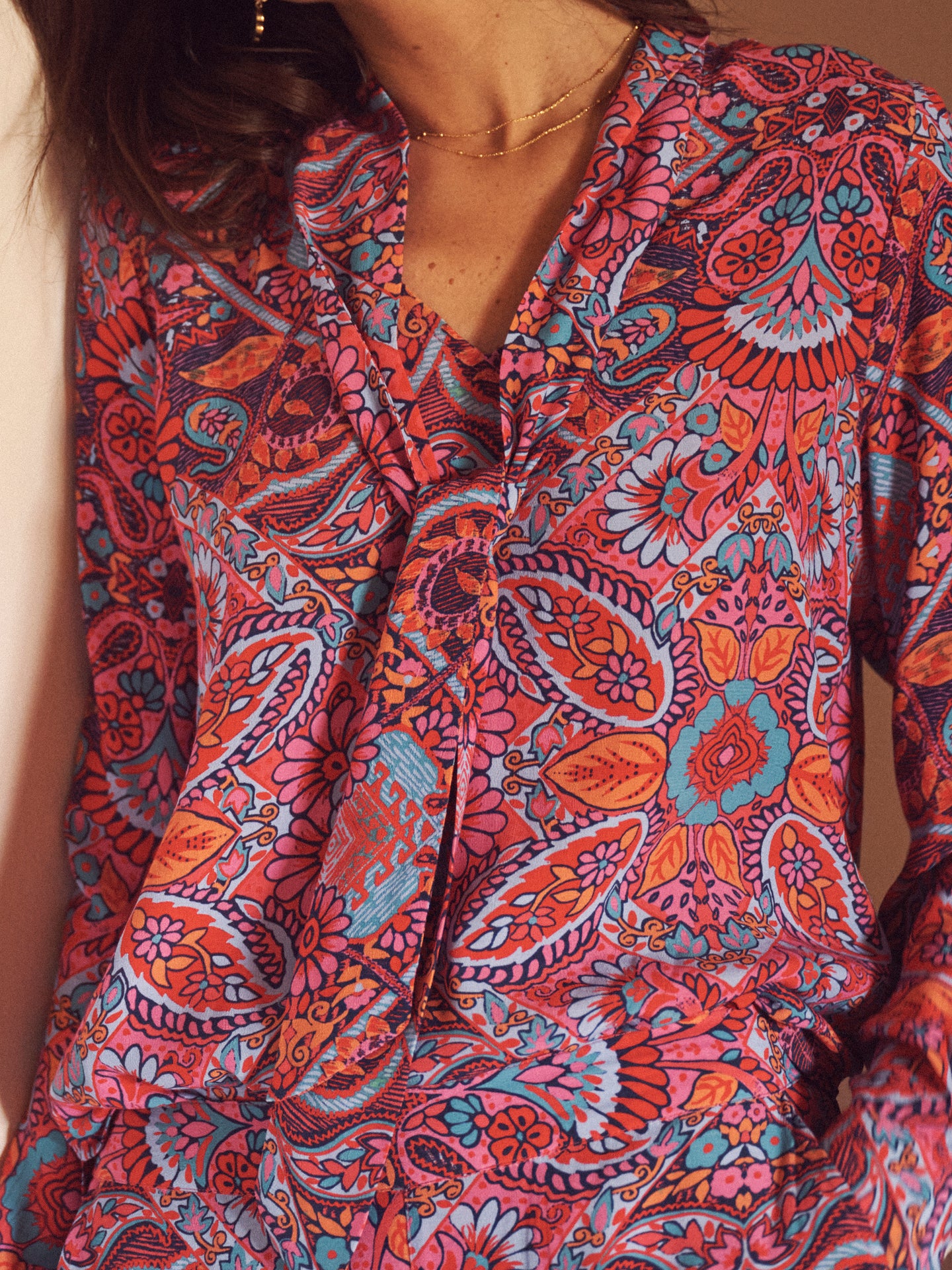 Margaux square paisley printed top