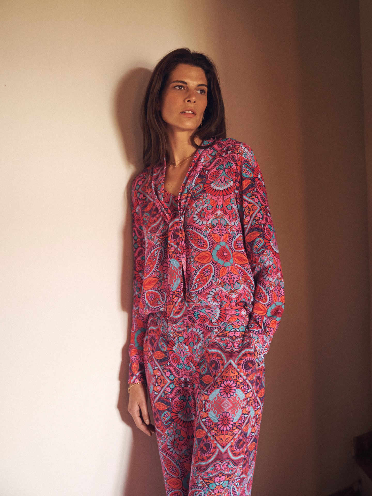 Margaux square paisley printed top