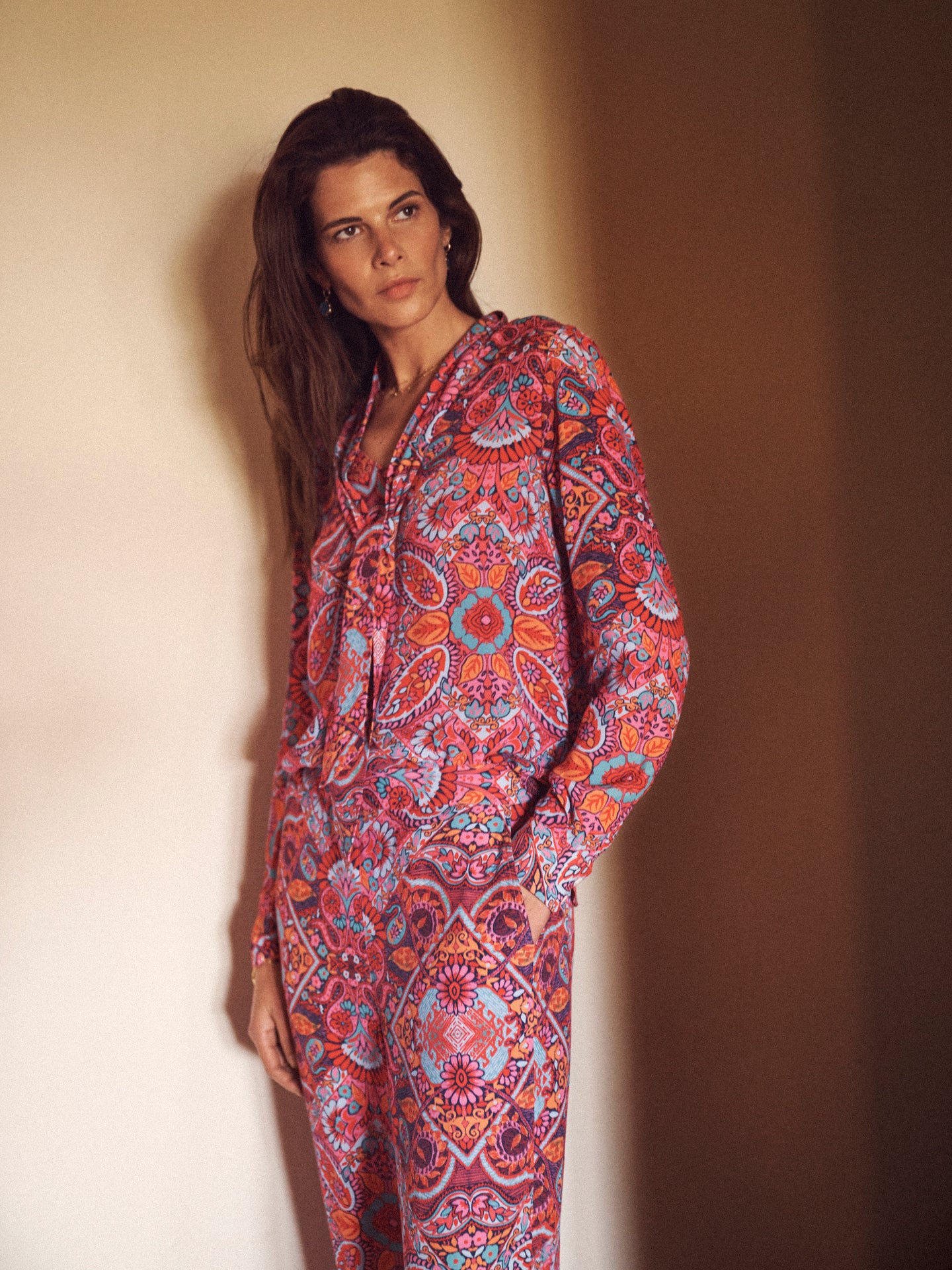 Margaux square paisley printed top