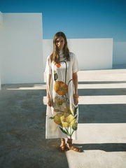 Margie Silk Poppy Print Maxi Dress - Ivory