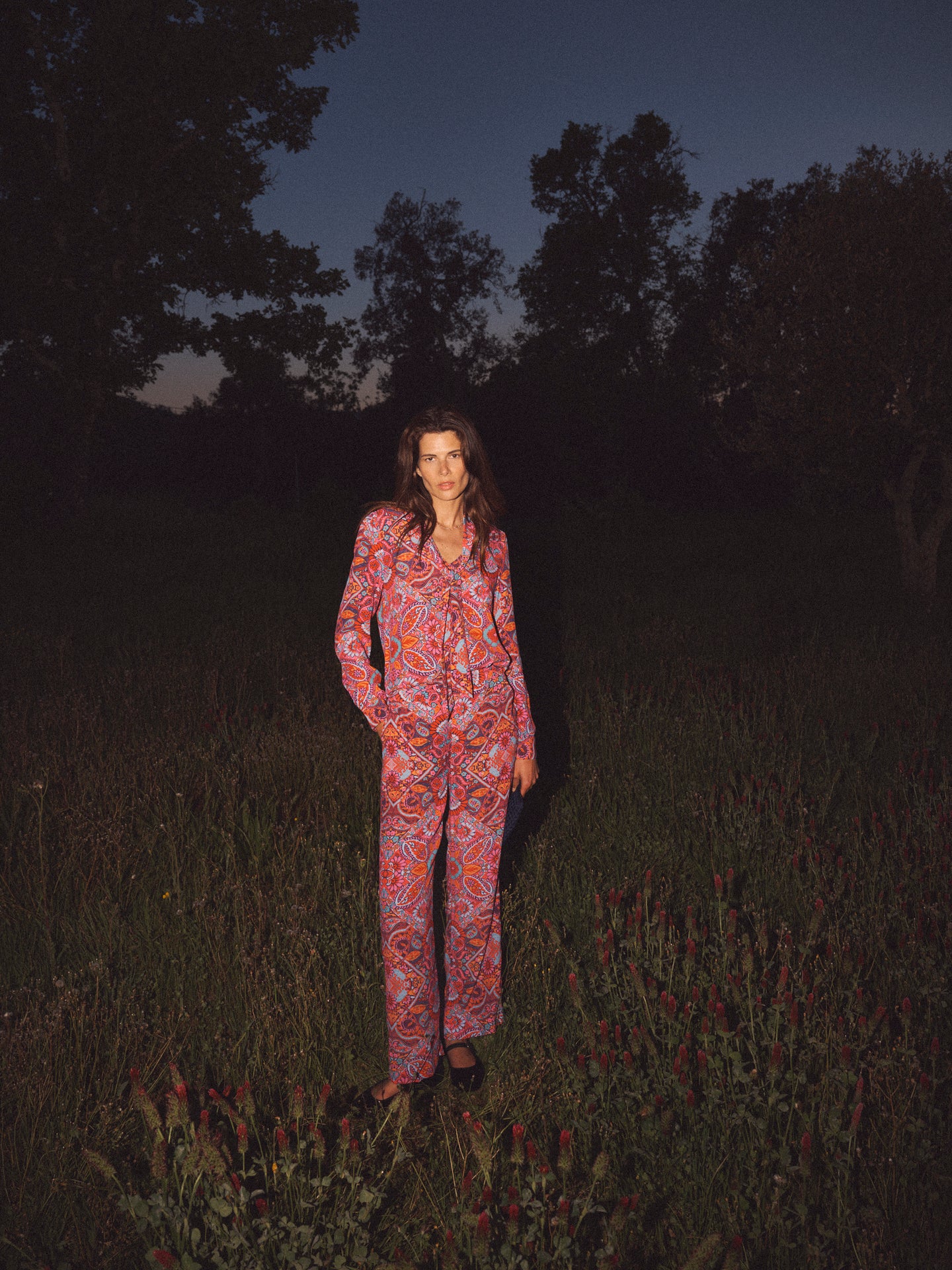 Thea square paisley printed trouser