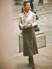 Marsha suede skirt - Khaki | NRBY Clothing