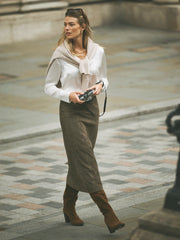Marsha suede skirt - Khaki | NRBY Clothing