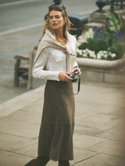 Marsha suede skirt - Khaki | NRBY Clothing