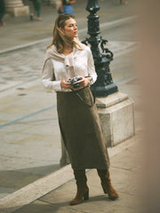 Marsha suede skirt - Khaki | NRBY Clothing