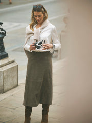 Marsha suede skirt - Khaki | NRBY Clothing