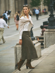 Marsha suede skirt - Khaki | NRBY Clothing