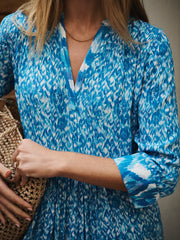 Maryam blurred ikat print dress