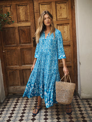 Maryam blurred ikat print dress