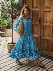 Maryam blurred ikat print dress