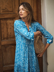 Maryam blurred ikat print dress