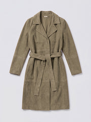 Maxine suede coat - Khaki | NRBY Clothing