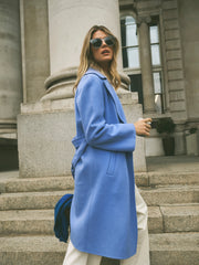 Maxine wool rich coat - Azure Blue | NRBY Clothing