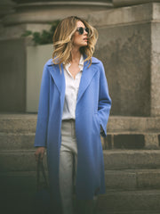 Maxine wool rich coat - Azure Blue | NRBY Clothing