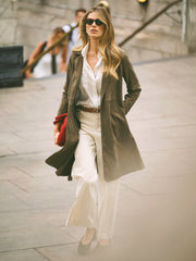 Maxine suede coat - Khaki | NRBY Clothing