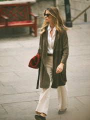 Maxine suede coat - Khaki | NRBY Clothing