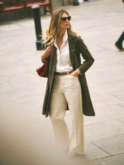 Maxine suede coat - Khaki | NRBY Clothing