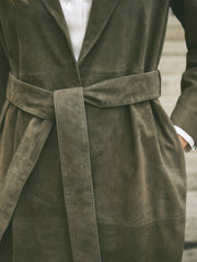 Maxine suede coat - Khaki | NRBY Clothing