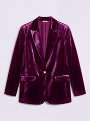 New May Silk Blend Velvet Jacket - Crushed Berry