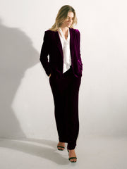 New May Silk Blend Velvet Jacket - Crushed Berry