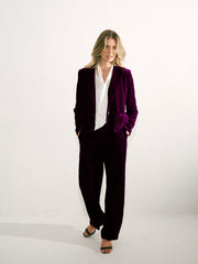New May Silk Blend Velvet Jacket - Crushed Berry