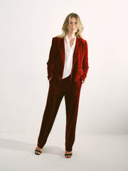 New May silk blend velvet jacket - Red | NRBY Clothing