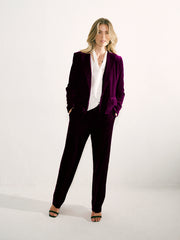 New May Silk Blend Velvet Jacket - Crushed Berry