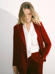 New May silk blend velvet jacket - Red | NRBY Clothing