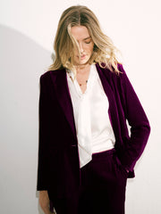 New May Silk Blend Velvet Jacket - Crushed Berry