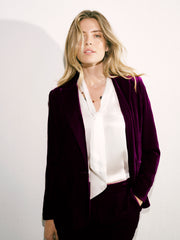 New May Silk Blend Velvet Jacket - Crushed Berry