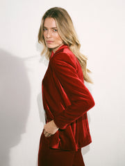New May silk blend velvet jacket - Red | NRBY Clothing
