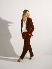 New May silk blend velvet jacket - Red | NRBY Clothing