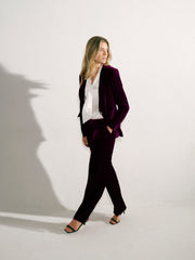 New May Silk Blend Velvet Jacket - Crushed Berry