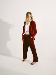 New May silk blend velvet jacket - Red | NRBY Clothing