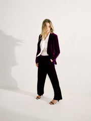 New May Silk Blend Velvet Jacket - Crushed Berry