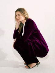 New May Silk Blend Velvet Jacket - Crushed Berry