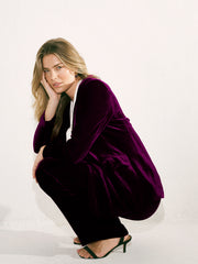 New May Silk Blend Velvet Jacket - Crushed Berry