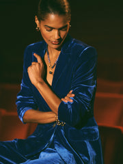 New May silk blend velvet jacket - Lapis Blue | NRBY Clothing