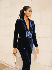 New May silk blend velvet jacket - Midnight