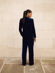 Thea silk blend velvet trouser - Midnight