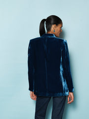 New May silk blend velvet jacket - Peacock