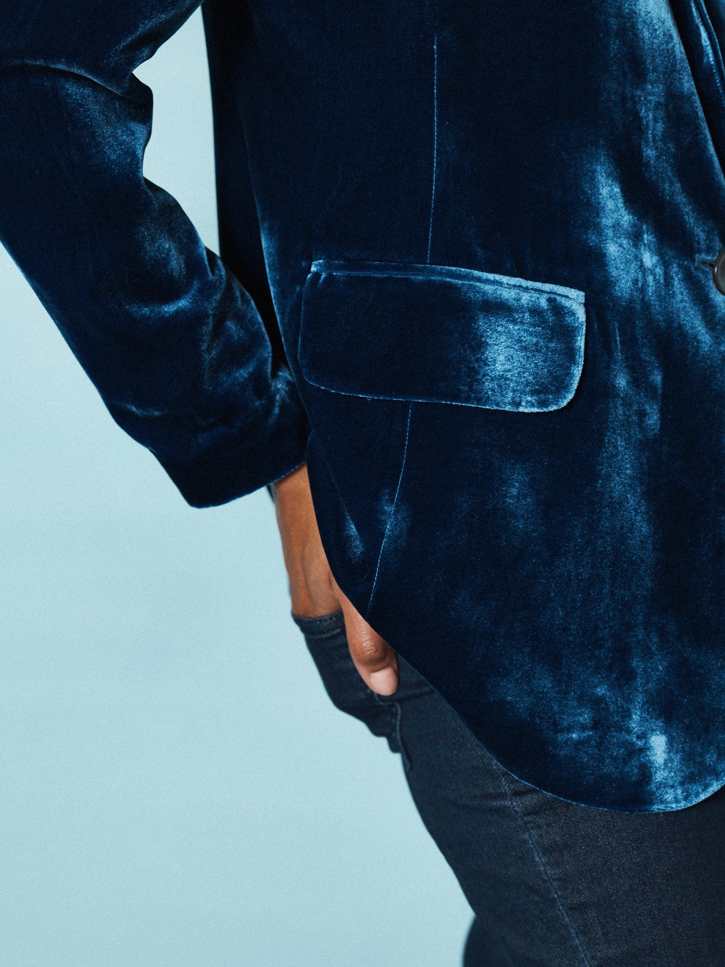 New May silk blend velvet jacket - Peacock