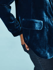 New May silk blend velvet jacket - Peacock