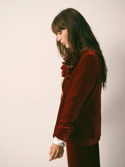 New May silk blend velvet jacket - Red | NRBY Clothing
