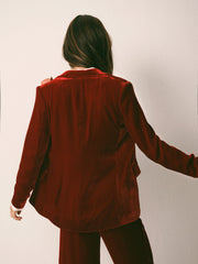 New May silk blend velvet jacket - Red | NRBY Clothing
