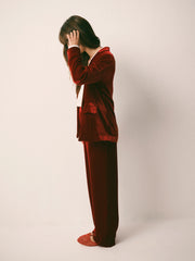 New May silk blend velvet jacket - Red | NRBY Clothing