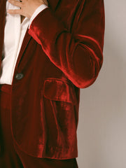 New May silk blend velvet jacket - Red | NRBY Clothing