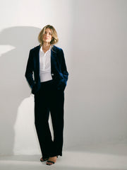 New May Silk Blend Velvet Jacket - Midnight