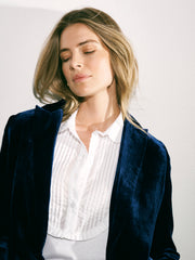 New May Silk Blend Velvet Jacket - Midnight