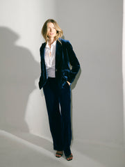New May Silk Blend Velvet Jacket - Midnight